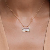 Collar aguamarina baguette y diamantes