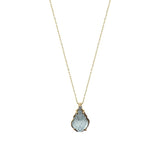 Collar hoja aguamarina y diamante