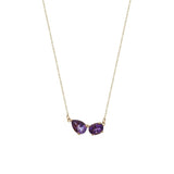 Collar gota y oval oro 14k
