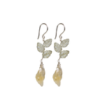 Aretes hojas y citrinas