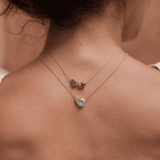 Collar gota y oval oro 14k