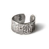 Anillo rústico estampado de laureles grande
