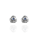 Aretes rosa y zafiros plata