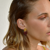 Aretes uvas de granates