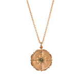 Collar Brújula Peridot Dorada