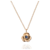 Cadena rosa y zafiro oro 14k