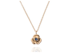 Cadena rosa y zafiro oro 14k