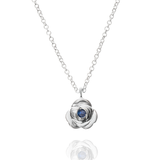 Cadena rosa y zafiro oro 14k